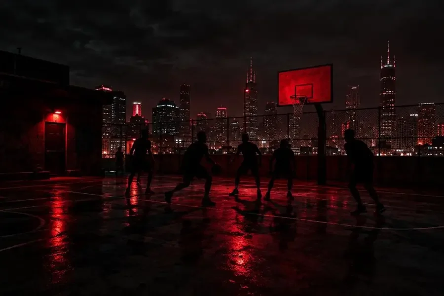 天台篮球 3V3 冠军夜 赛事现场，旧港天台球场